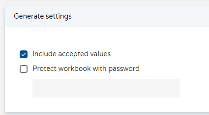 Parameters screen