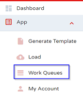 Load Work queues screen