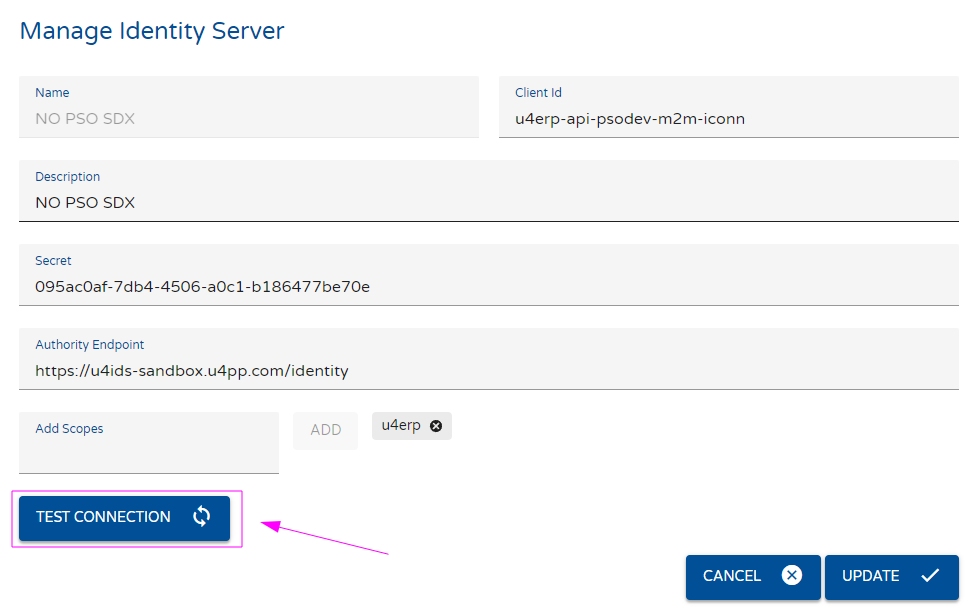 Manage Environment window