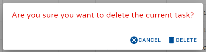 Delete the task screen