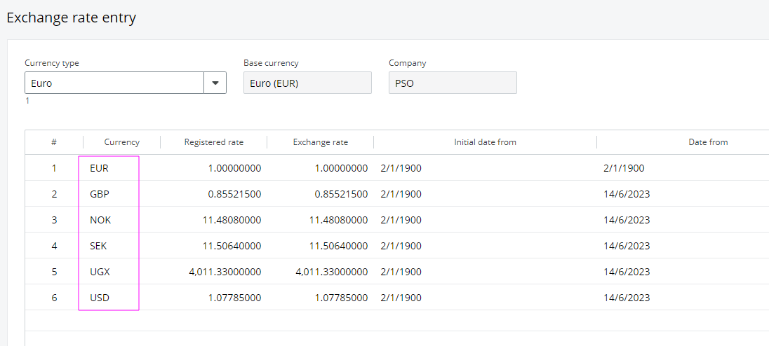 EXCHANGE RATE ENQUIRY