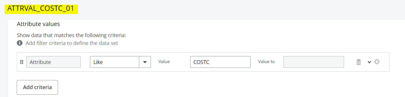 Information browser search criteria screen