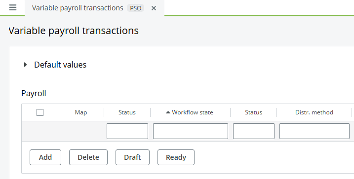 VARIABLE PAYROLL TRANSACTIONS BATCH